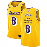 Lakers 8 Kobe Bryant Yellow Nike R.I.P Swingman Jerseys Dyin,baseball caps,new era cap wholesale,wholesale hats